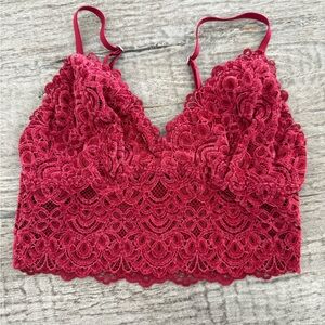 Hollister Gilly Hicks velvet bralette red maroon size small (tag removed)